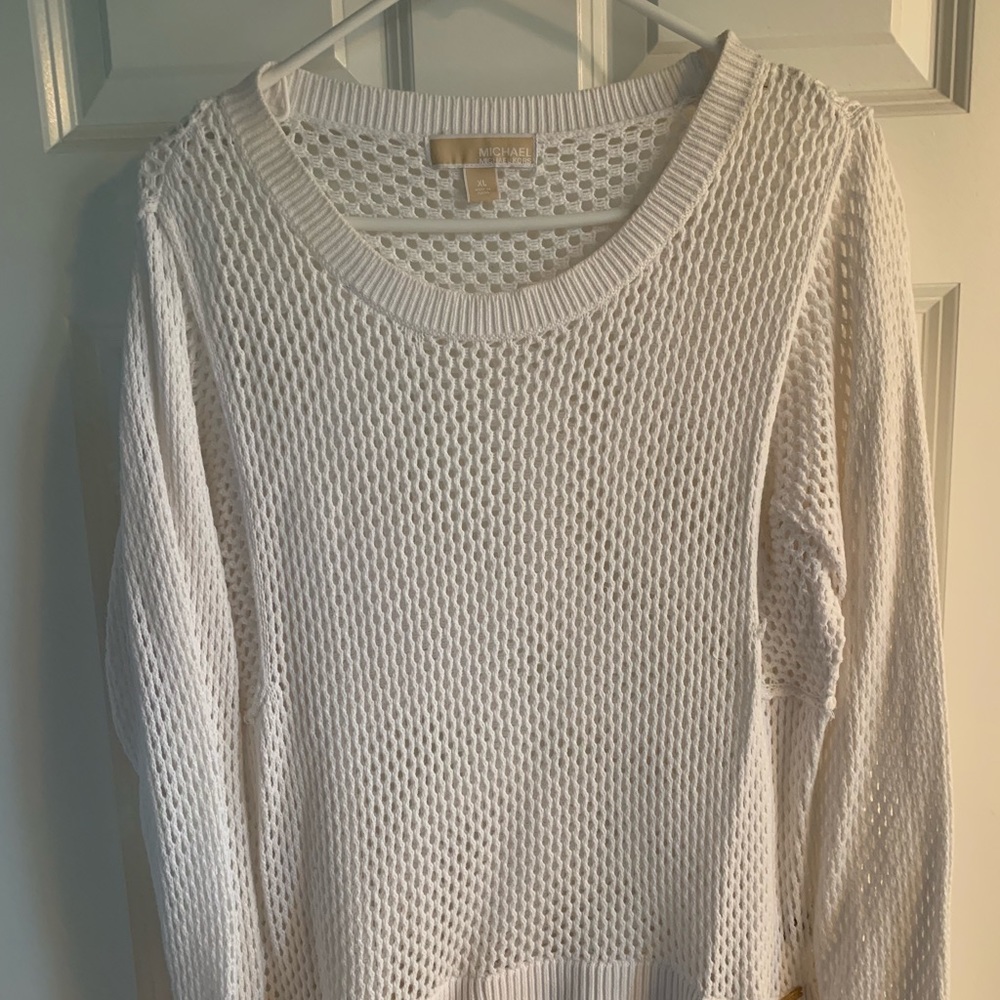 White open knit sweater